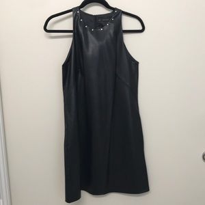 Black leather dress